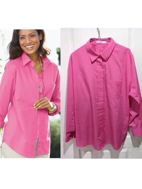 Foxcroft | Non-iron Classic Fit Solid Shirt in Pink